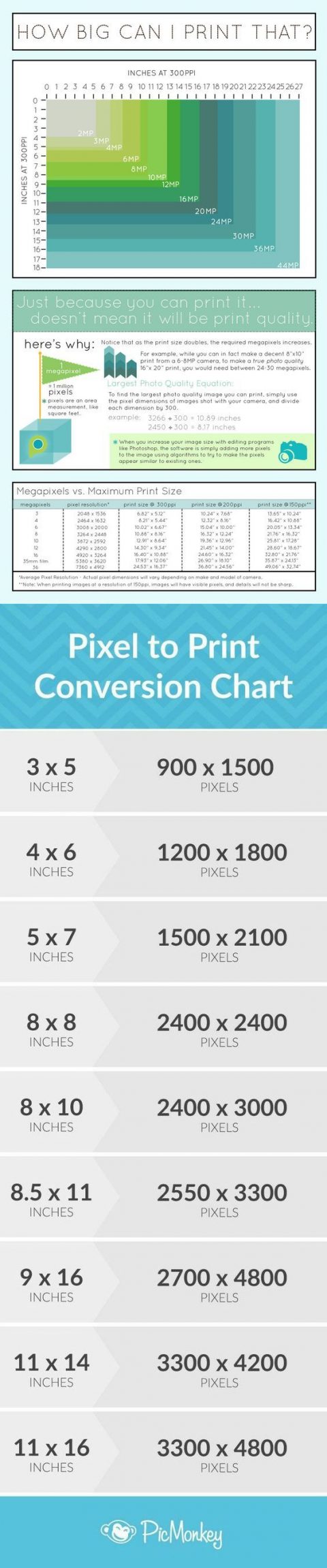 Photography basics: Print Size reference chart – pIXELsHAM